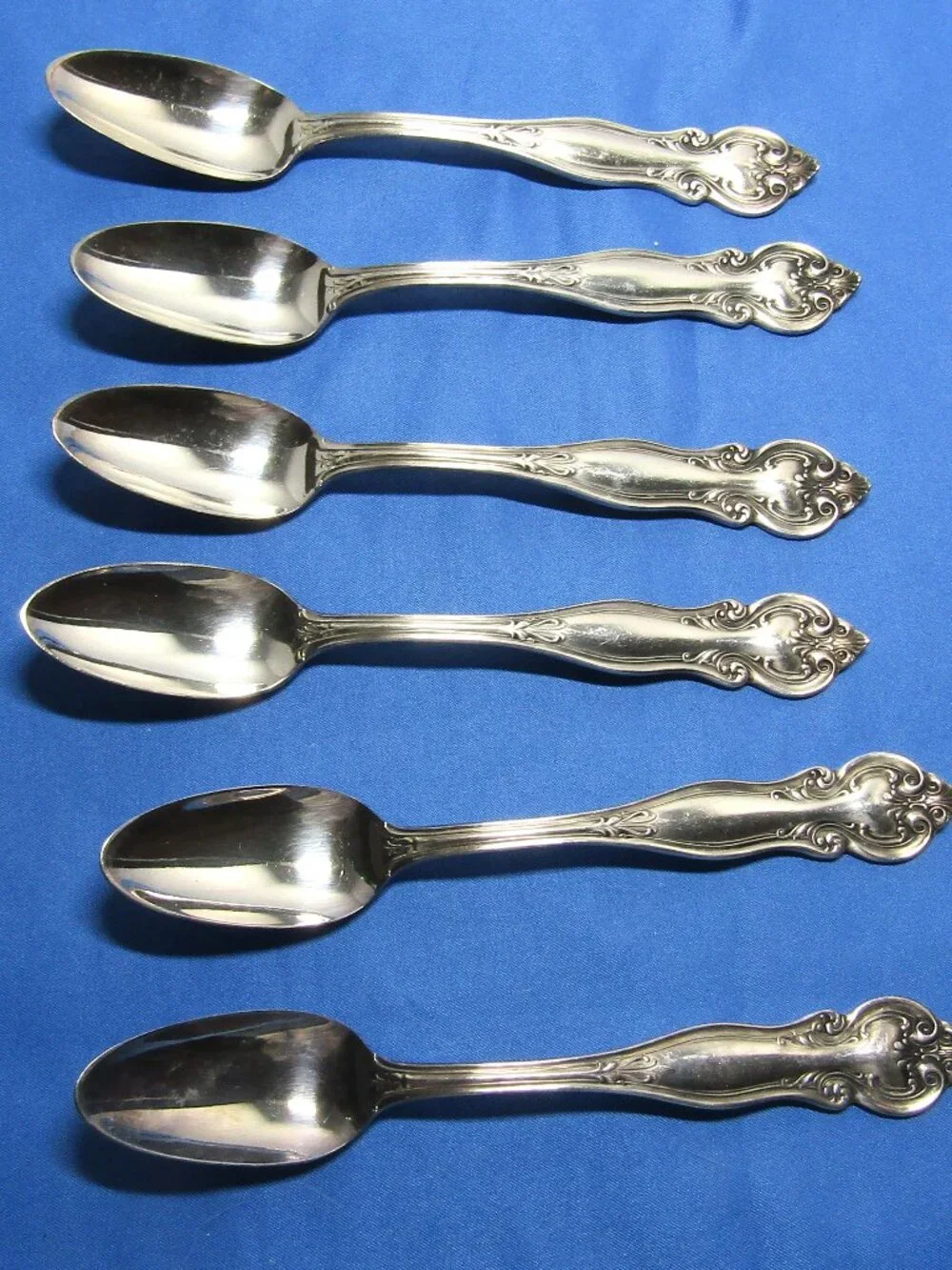 Williams Bros. silverplate Queen Anne Fruit/Orange spoons set of 6 Vintage